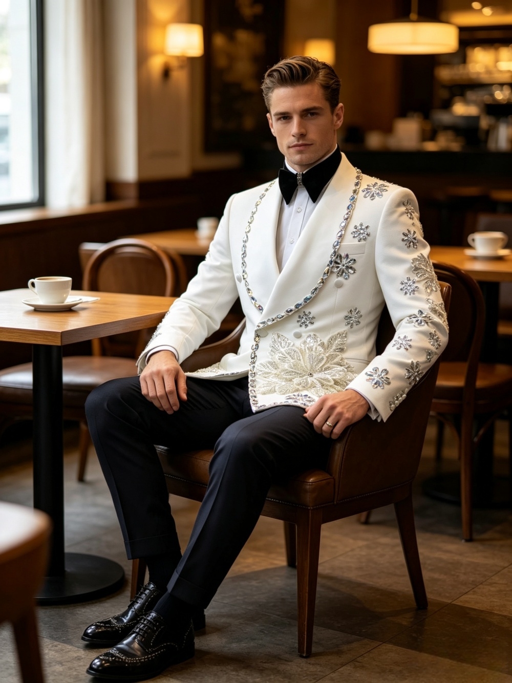 Men Formal Wear Fashion - Traje Formal Blanco para Hombre con