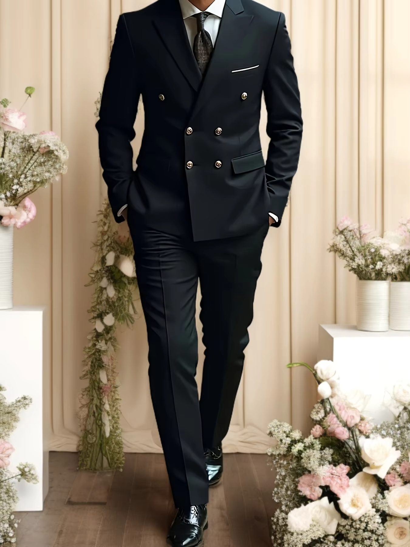 Men Formal Wear Fashion - Conjunto de traje de 2 piezas