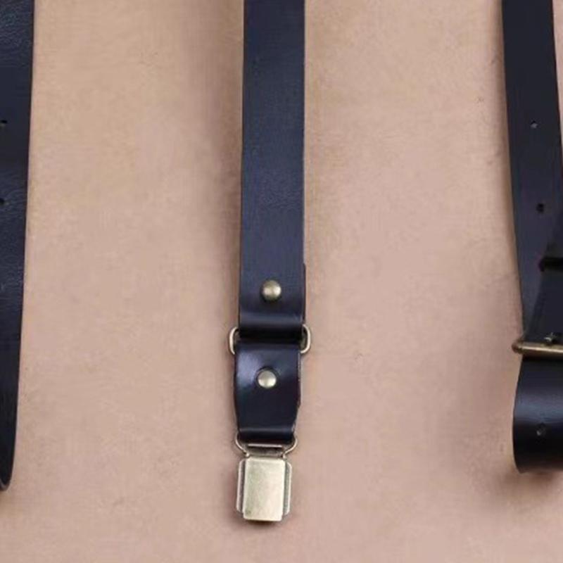 Suspender Clip Formal - Tirantes ajustables cuero PU 39BD con