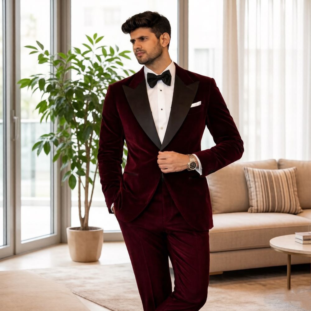 Men Formal Wear Fashion - Trajes de Terciopelo para Hombre, Corte