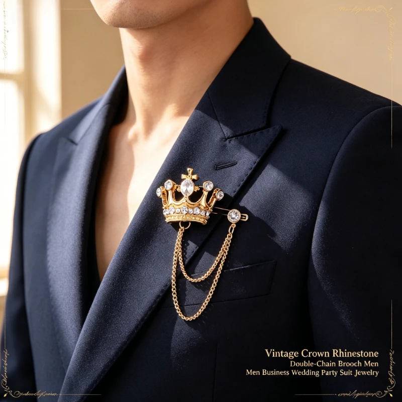 Men'S Formal Wear Jewelry - 1 broche de corona de cristal