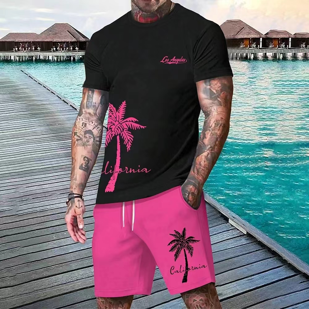 Men'S Formal Beach Wear - Traje de hombre nuevo con estampado