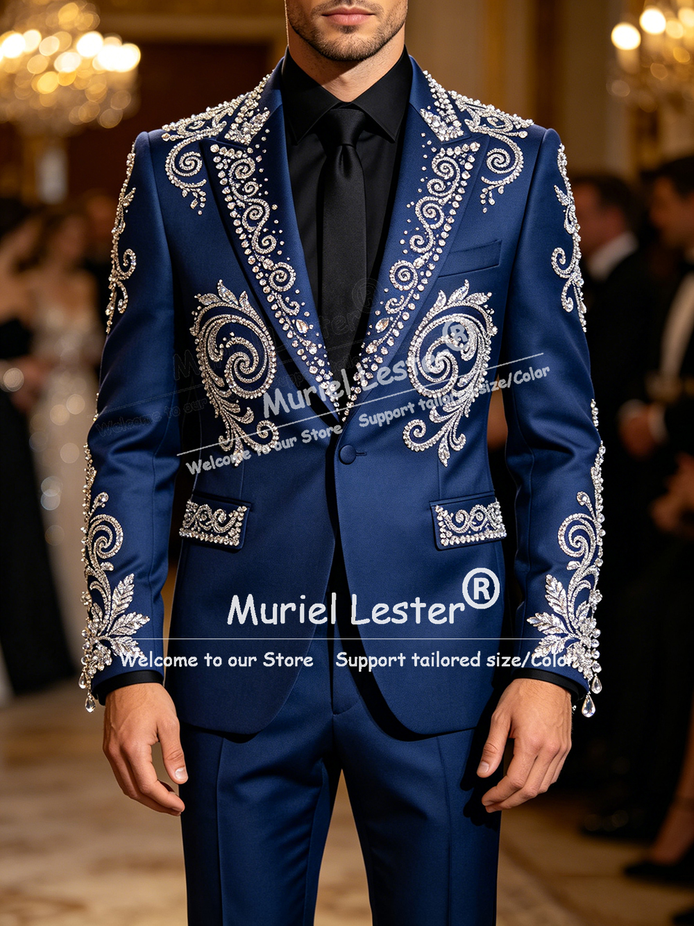 Men'S Formal Wear Jewelry - Traje de Hombre con Adornos Brillantes,