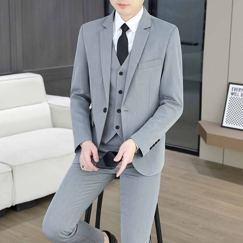 Men Formal Wear Fashion - Traje (Blazer+Chaleco+Pantalones) para Hombre, Elegante, Formal,