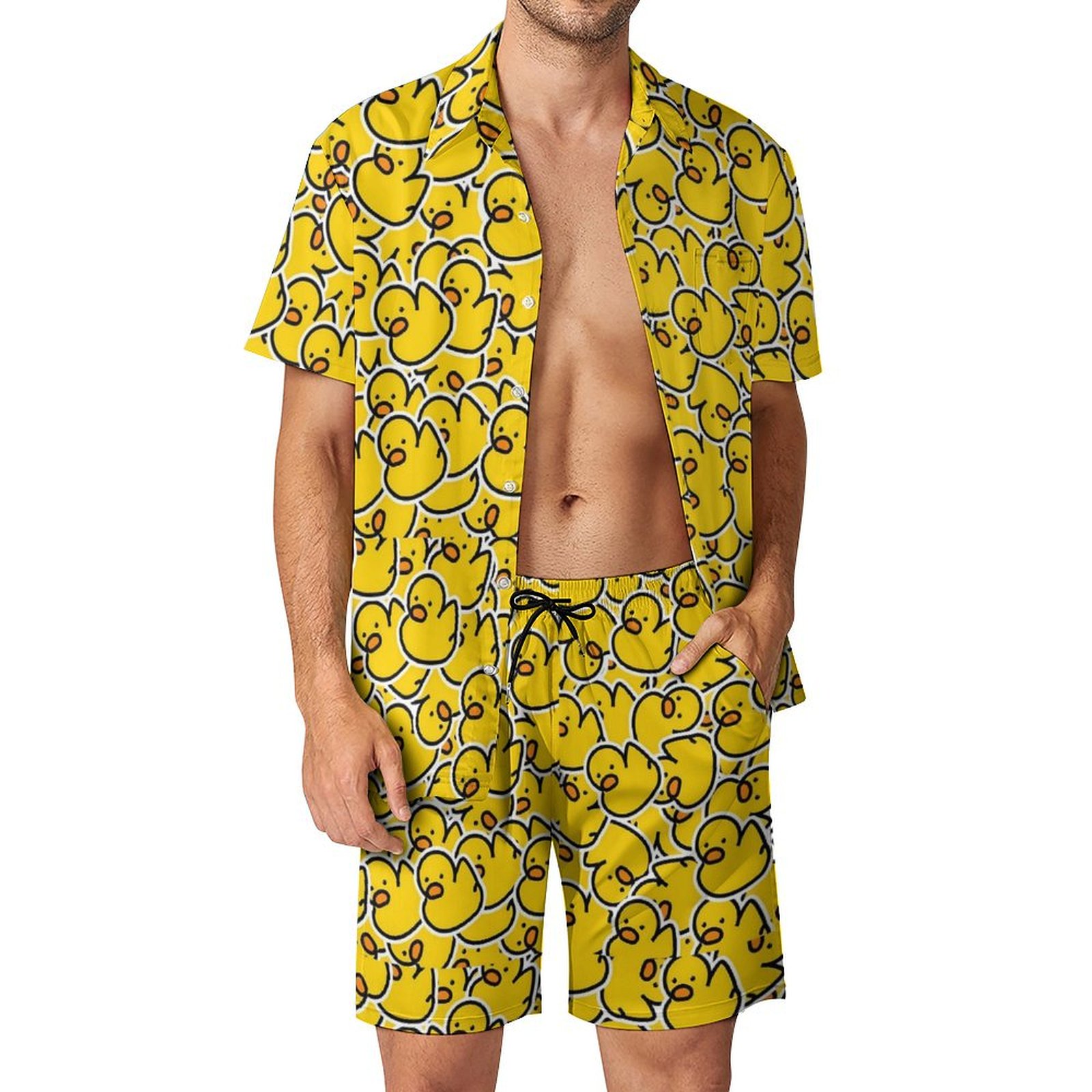 Men'S Formal Beach Wear - Conjunto de camisa de manga corta