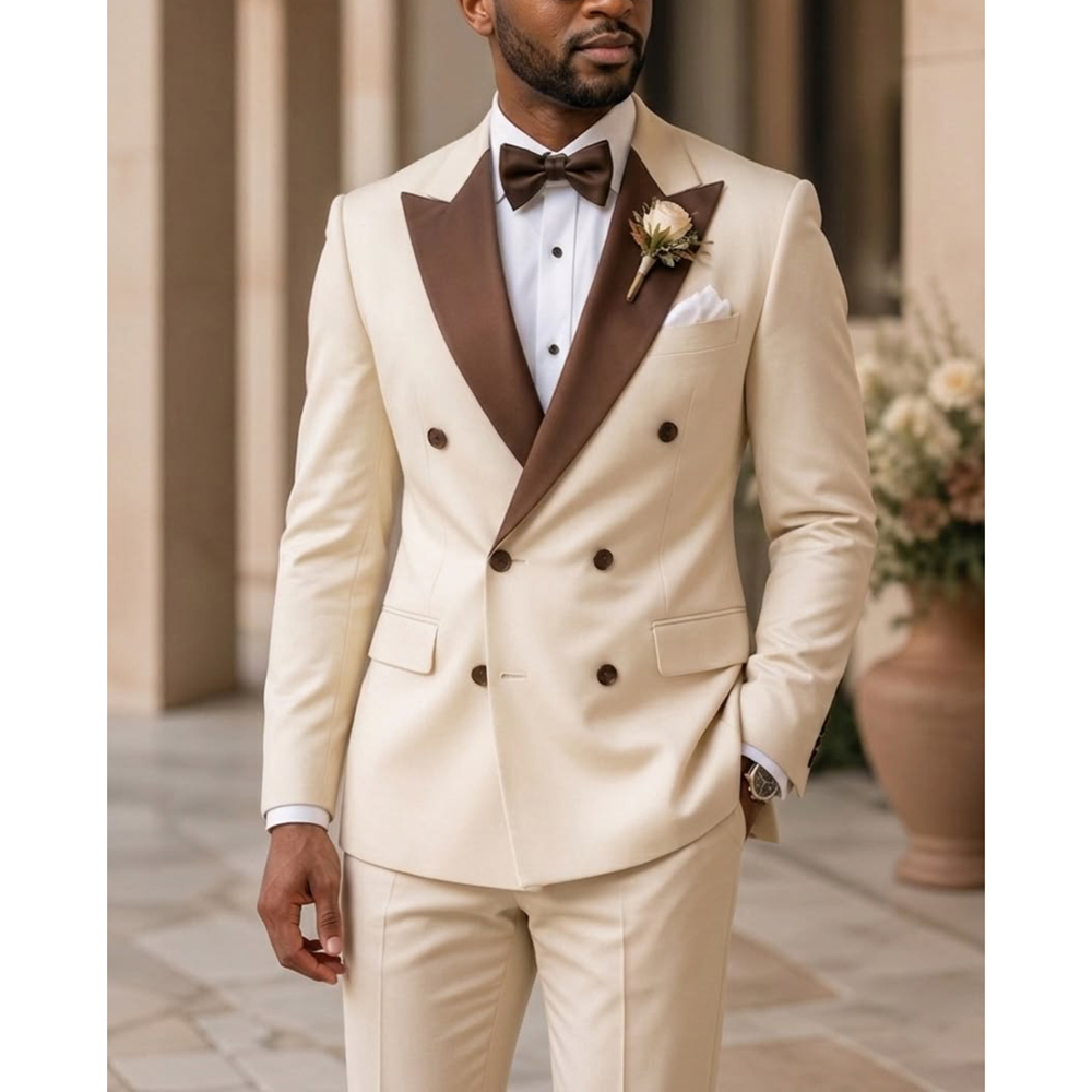 Men Formal Wear Fashion - Traje de esmoquin de doble botonadura