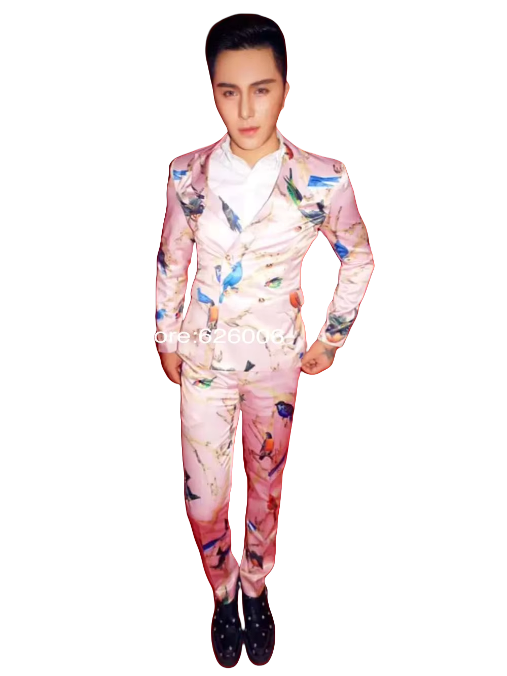 Trajes con estampado de pájaro - Men Formal Wear Fashion reseña y precio