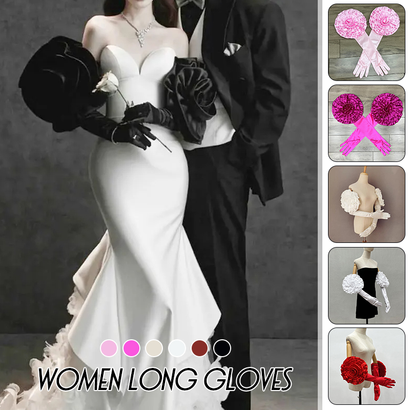 Guantes largos con flores gran - Formal Wear Gloves Men reseña y precio