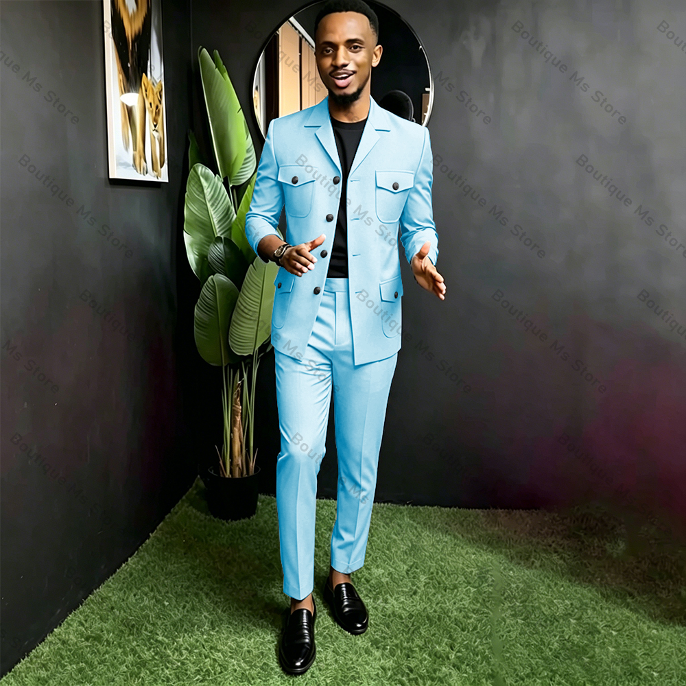 Traje Safari para hombre, conj - Men Formal Wear Fashion reseña y precio
