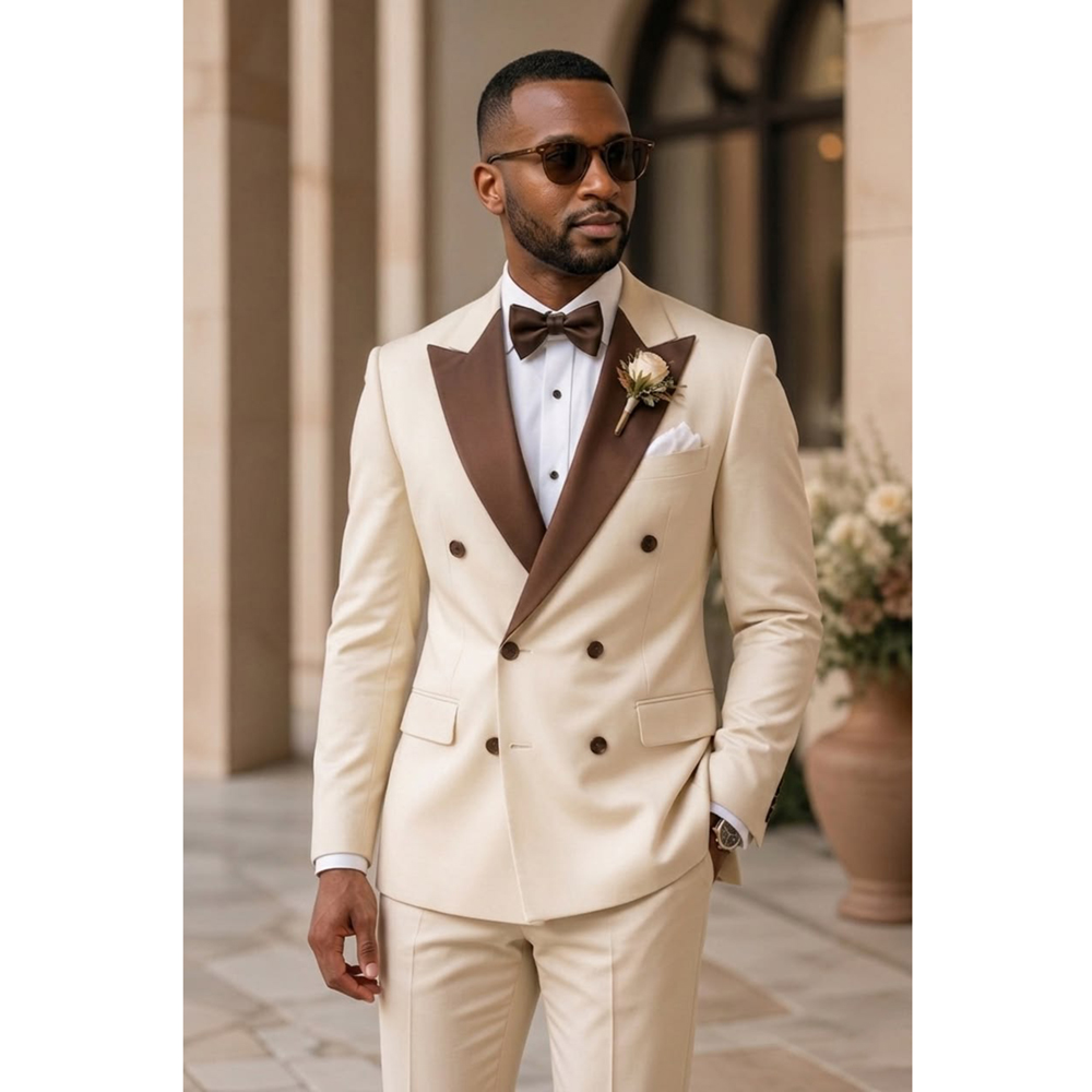 Traje de esmoquin de doble bot - Men Formal Wear Fashion reseña y precio