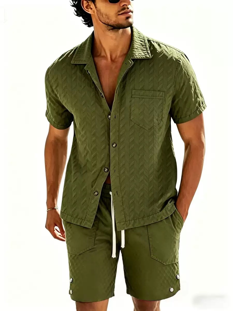 Conjuntos de Manga Corta para  - Men'S Formal Beach Wear reseña y precio